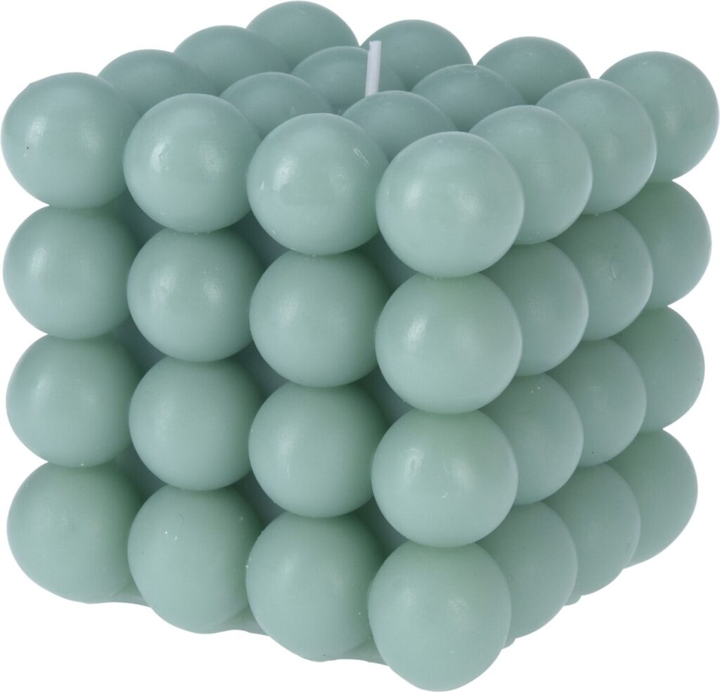 green pom pom candle square