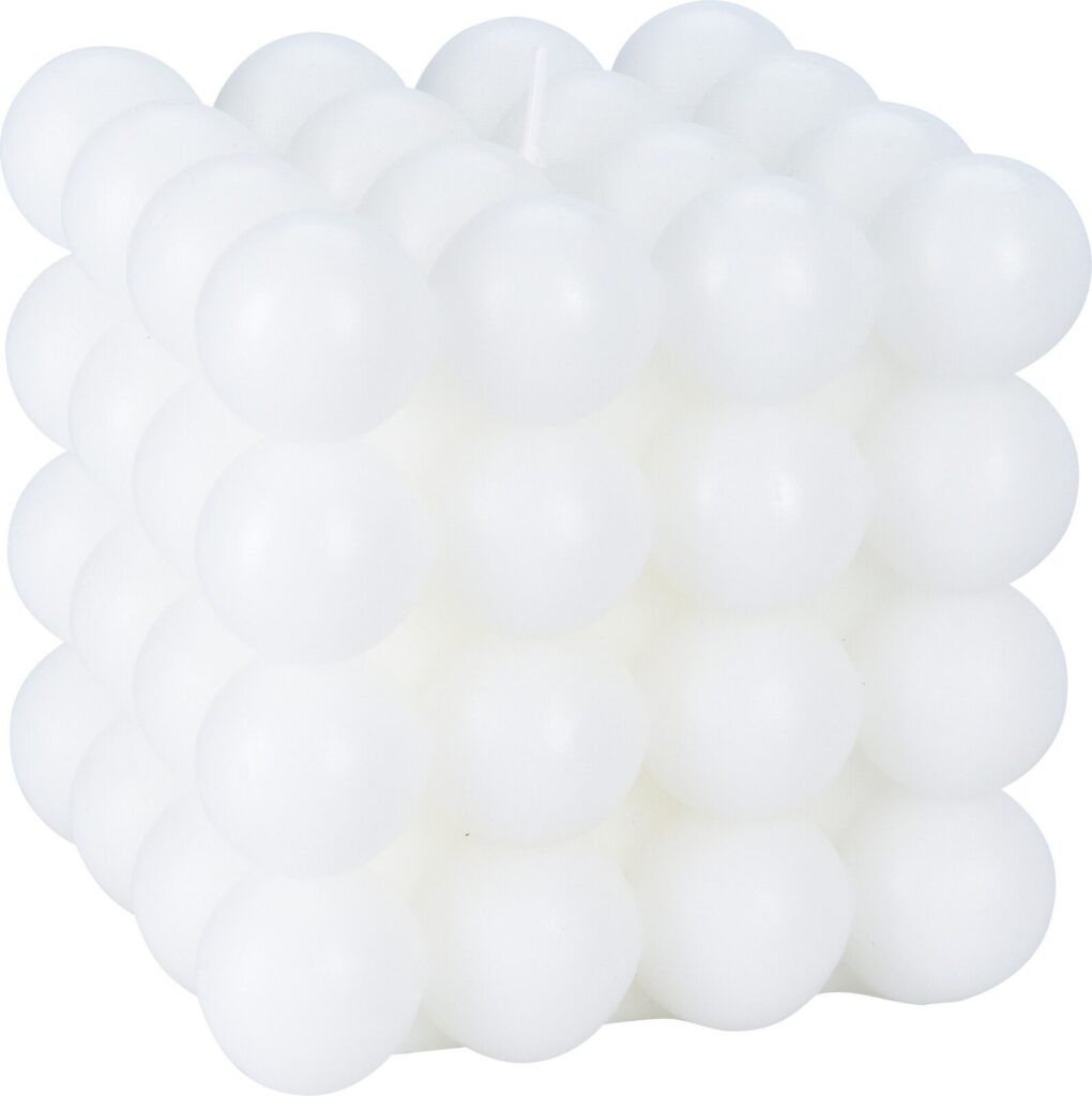 white pom pom candle square