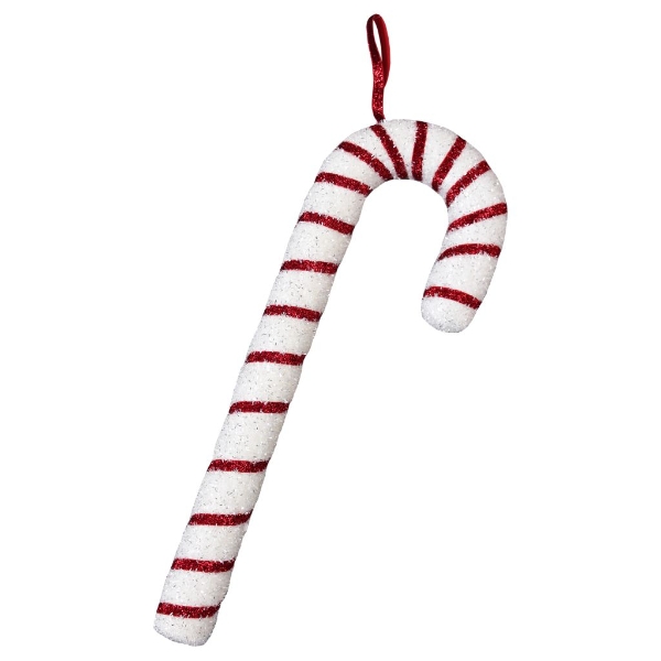 Candy Cane Foam Red & White 52cm - Christmas Tree Decoration ...