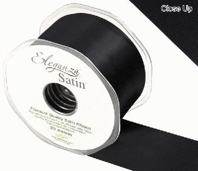 Eleganza Double Faced Satin Ribbon Black 50mm x 20m - £6.49 - Inspirations  Wholesale