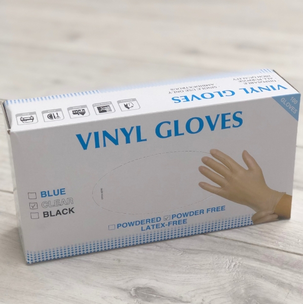 box of vinyl gloves
