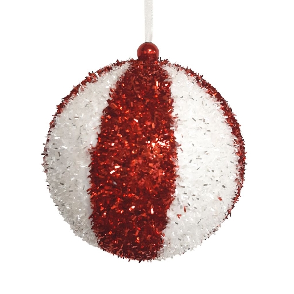 candy striped christmas baubles